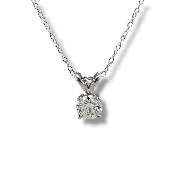 SS 1.00ct  F-G/VS2 Lab Created Solitaire Diamond Pendant