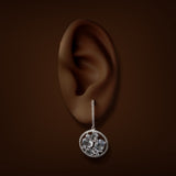 Estate 14K W Gold 3.24ctw Quartz, Sapphire & Diamond Dangle Earrings