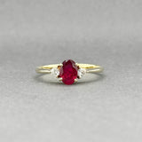Estate 14K Y Gold 0.69ct Ruby & 0.12ctw Diamond Ring
