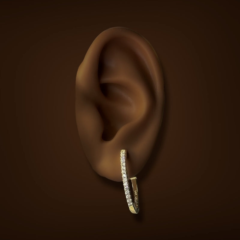 14K Y Gold 0.38ctw Diamond Hoop Earrings