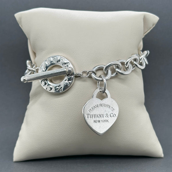 Estate Tiffany & Co. SS Please Return Heart Toggle Bracelet