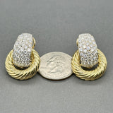 Estate 18K Y Gold 3.37ctw H-I/VS2-SI1 Diamond Drop Earrings