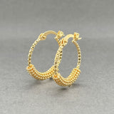 Estate 18K Y Gold 20.1mm Fancy Hoop Earrings