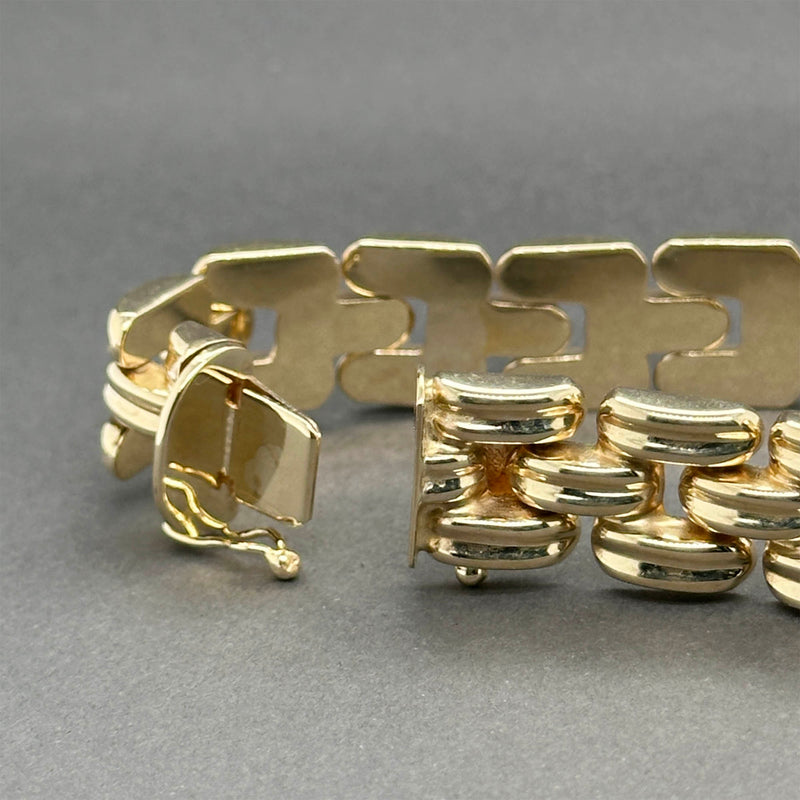 Estate 14K Y Gold Stampado Bracelet