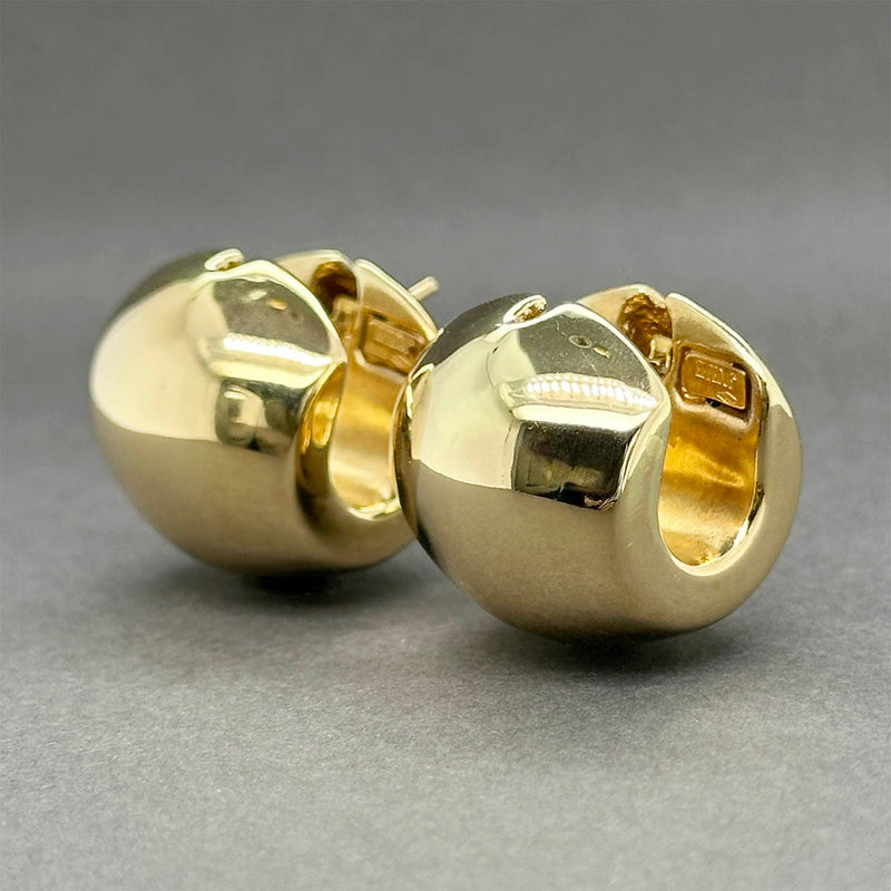 Estate 18K Y Gold 20.77mm Wide Huggie Earrings