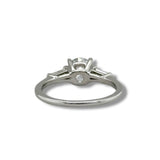 14K W Gold 0.32ctw H/VS1 3 Stone Diamond Engagement Ring Mounting