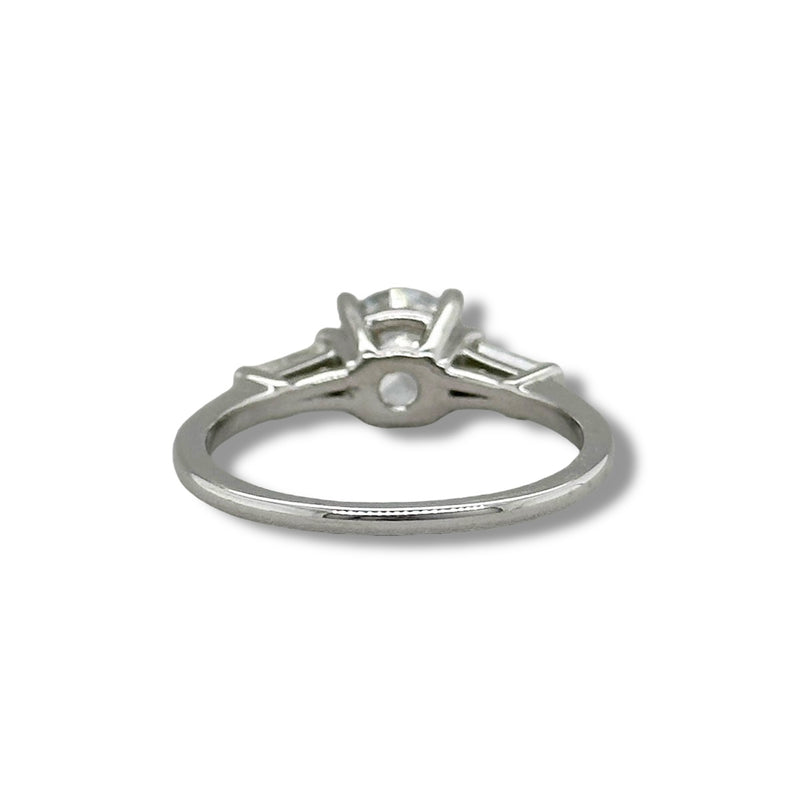 14K W Gold 0.32ctw H/VS1 3 Stone Diamond Engagement Ring Mounting