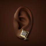 Estate 14K Y Gold 0.28ctw Diamond Square Earrings