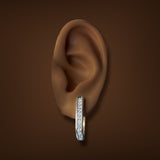 Estate 14K TT Gold 0.83ctw G-H/SI2-I11 Diamond Oval Hoop Earrings