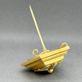 Estate Victorian 18K Y Gold Enamel Locket Pin