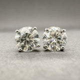 Estate 14K W Gold 1.28ctw G-H/SI1 Diamond Stud Earrings