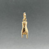 Estate 18K Y Gold 23.9mm Mano Cornuto Pendant