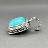 Estate David Yurman SS Turquoise & Diamond Albion Enhancer Pendant