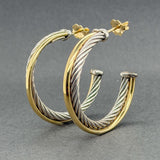 Estate David Yurman SS 18 Crossover 32mm Hoop Earrings