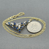 Estate 14K TT Gold 2.75ctw Sapphire & 0.22ctw Diamond Necklace