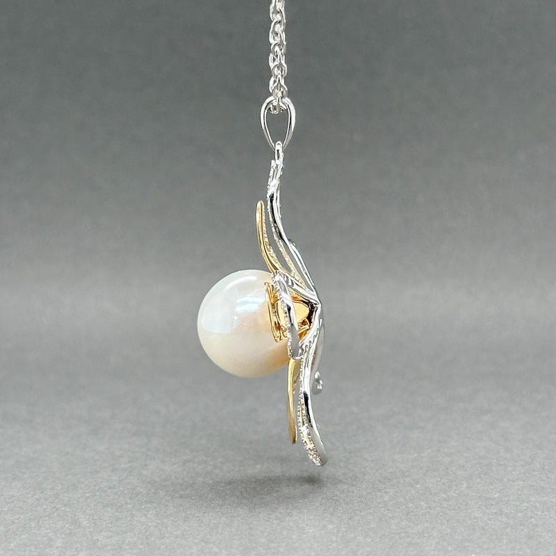 Estate Effy 14K TT Gold South Sea Pearl & 0.27ctw H-I/SI1-2 Pendant