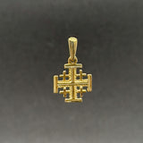 Estate 14K Y Gold 20.5mm Jerusalem Cross Pendant