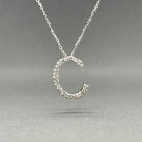 Estate 14K W Gold 0.13ctw Diamond C Pendant