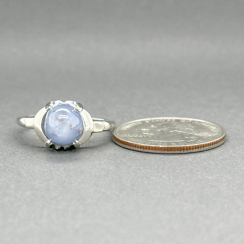 Estate 14K W Gold 6.08ct Star Sapphire Ring