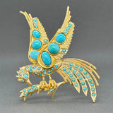 Estate 18K Y Gold 9.20ctw Turquoise Eagle Brooch