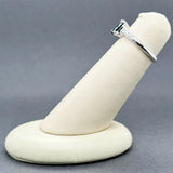 Estate 14K W Gold 0.60ct Sapphire & 0.13ctw Diamond Ring