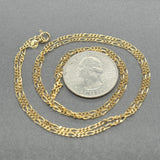 Estate 18K Y Gold 1.7mm 24” Figaro Chain