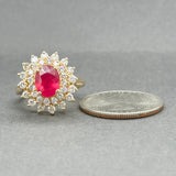 Estate 14K Y Gold 1.91ct Ruby & 0.88ctw Diamond Cocktail Ring