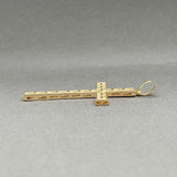 Estate 14K Y Gold CZ 59.5mm Cross Pendant
