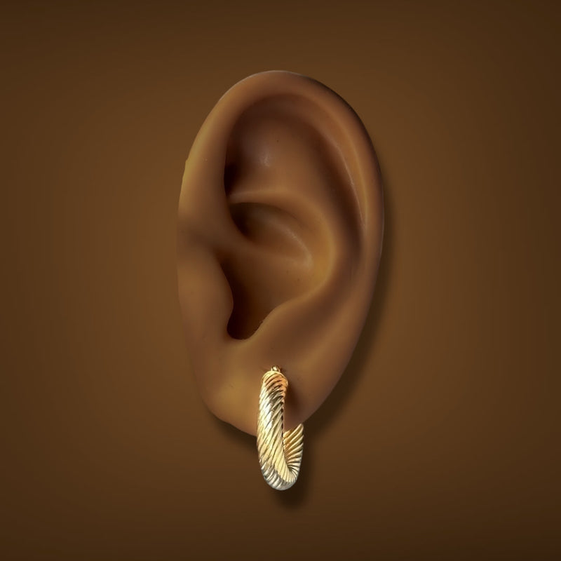 Estate 14K Y Gold Twisted Hoop Earrings