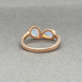 Estate 14K R Gold 0.94ctw Opal & 0.21ctw Diamond Ring