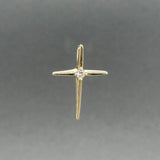 Estate 14K Y Gold 0.06ct G/SI1 Diamond Cross Pendant