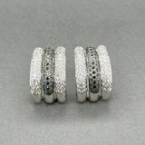 Estate 18K W Gold 1.90ctw Black-I/SI1-I1 Diamond J Hoop Earrings