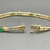 Estate 14K Y Gold 1.54ctw Emerald & 0.88ctw Diamond Bracelet