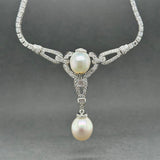 Estate Platinum 3.78ctw Diamond & Tahitian Pearl Y Drop Necklace