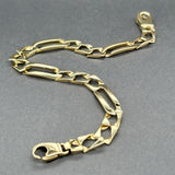 Estate 14K Y Gold 6.56mm Figaro Bracelet