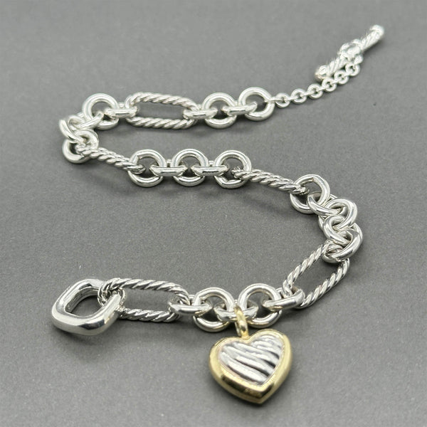 Estate David Yurman SS 18 Heart Cable Collectibles Bracelet