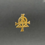 Estate 14K Y Gold Alpha & Omega Cross Pendant