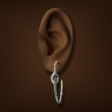 Estate John Hardy SS 1.56ctw Quartz Batu Bamboo Hoop Earrings