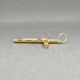 Estate 18K Y Gold 41mm Crucifix Pendant