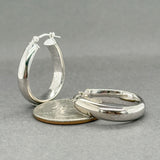 Estate 14K W Gold 25.3mm Hoop Earrings