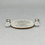 Estate 14K W Gold 0.46ctw H/SI2-I1 Diamond Stud Earrings