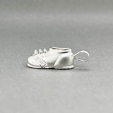 Estate 14K W Gold 0.02ctw I/I1 Diamond Babyshoe Pendant