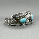 Estate SS Turquoise Cuff Bracelet