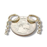 18K Y Gold 0.50ctw G/SI1 Hoop Earrings with Diamond Drop