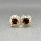 Estate David Yurman 18K Y Gold 2.10ctw Garnet & Diamond Albion Earrings