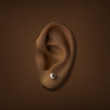 Estate 14K W Gold 5mm Ball Earrings