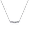 14K W Gold 0.11ctw G/SI2 Small Diamond Bar Necklace