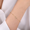 14K Y Gold 7" Beaded Chain Bracelet with Open Heart