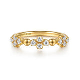 14K Y Gold 0.26ctw G/SI2 Beaded Diamond Cluster Ring