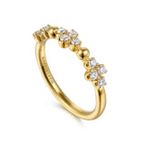 14K Y Gold 0.26ctw G/SI2 Beaded Diamond Cluster Ring